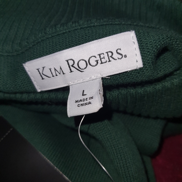 New Kim Rogers Green Crew Neck Sweater Large - Picture 9 of 11